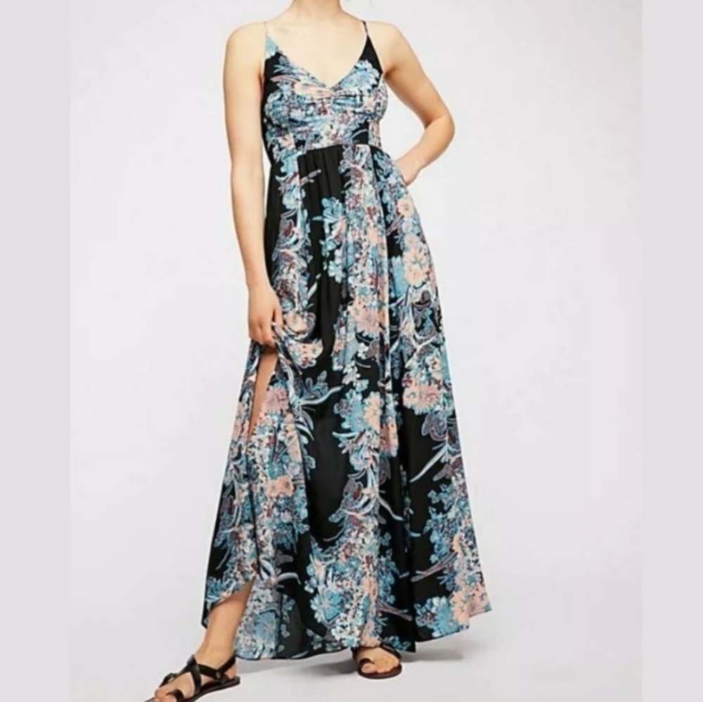 FREE PEOPLE Maxi Dress in Black and Blue